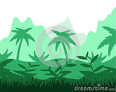 Tropical jungle Vector Illustration