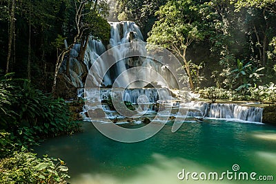 Tropical jungle waterfall paradise Stock Photo