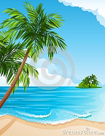 Tropical landscape Vector Illustration