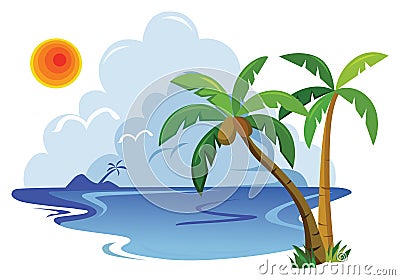 Tropical landscape Vector Illustration