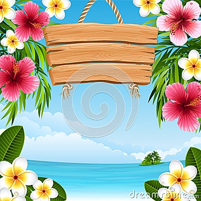 Tropical landscape Vector Illustration