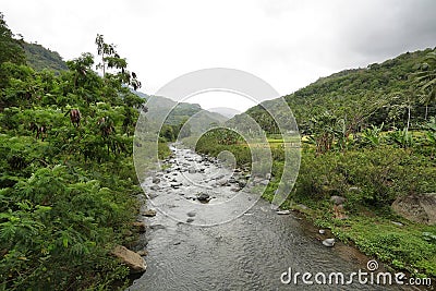 Tropical landscape in the way to Bajawa Stock Photo