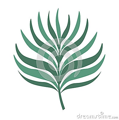 Tropical leafage and foliage, flowers and plants Vector Illustration