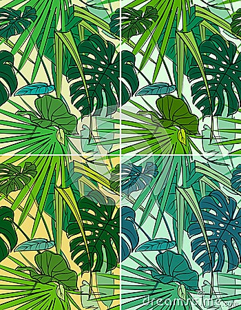 Tropical leaves Vector Illustration