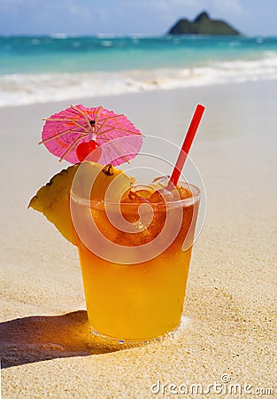 Tropical Maitai drink Stock Photo