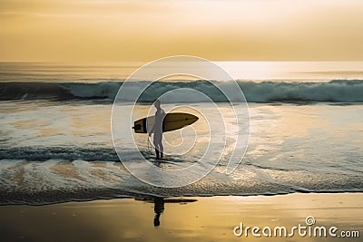 man sea male surfer sport person ocean surfboard surfing model beach. Generative AI. Stock Photo