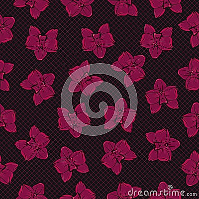 Tropical orchid pattern illustration Cartoon Illustration