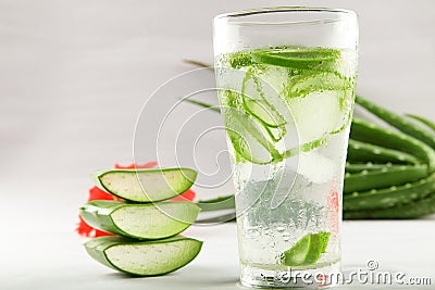 Alove vera fresh plant drink Stock Photo
