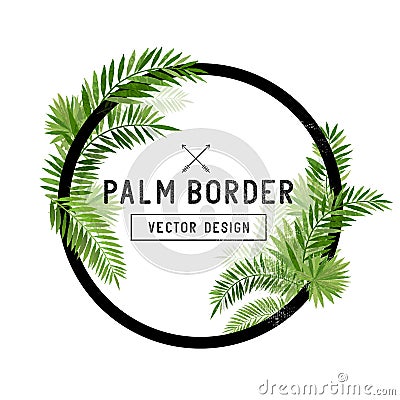 Tropical Palm Leaf Border Vector Vector Illustration