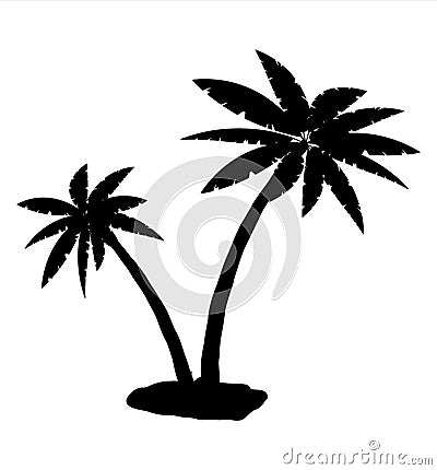 Tropical palm silhouette Vector Illustration