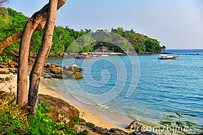 Tropical paradise beach. Thailand seascape lagoon Editorial Stock Photo