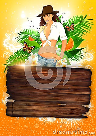 Tropical party or holiday background Stock Photo