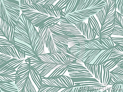 Tropical pattern, palm leaves seamless vector floral background. Vector Illustration