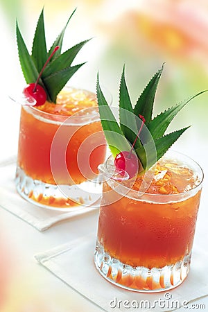 Tropical peach juice Stock Photo