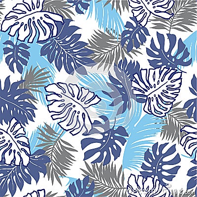 Tropical plants pattern Vector Illustration