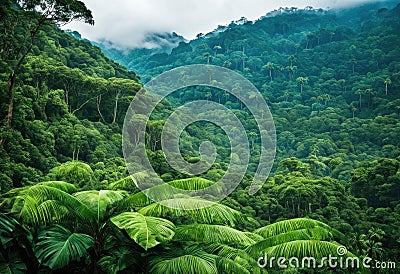 A tropical rainforest teeming with life Stock Photo