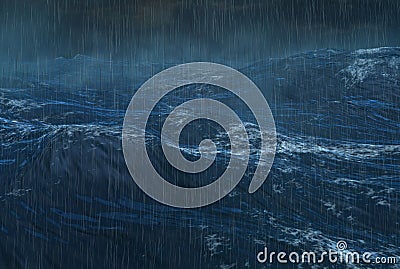 Tropical Rainy Cyclone on the Ocean Stock Photo