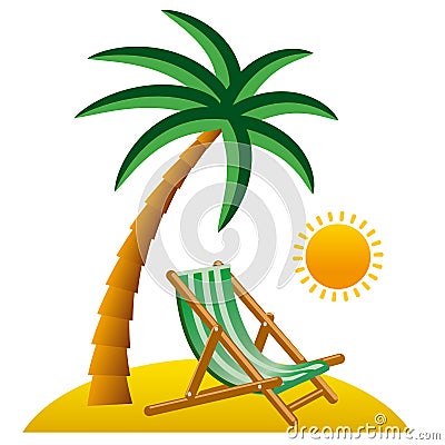 Tropical resort icon Vector Illustration