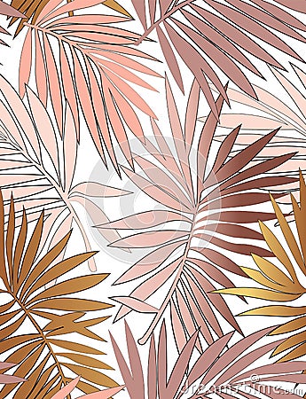 Tropical seamless pattern with leaves. Vector Illustration