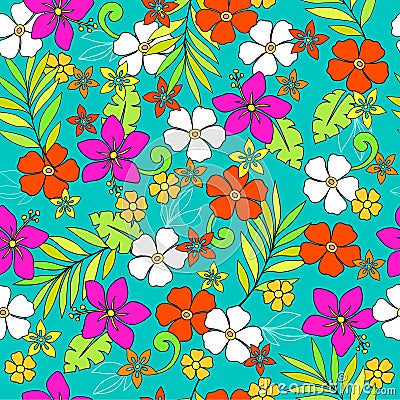 Tropical Seamless Repeat Pattern Vector Vector Illustration