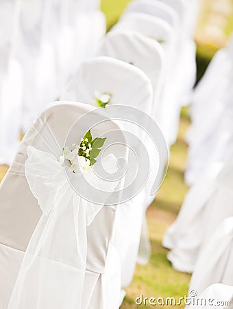 Tropical setting for wedding ceremony Stock Photo