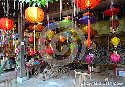 Tropical Southeast Asia Vietnam Hoi An Old Town Village Vietnamese Lanterns Handmade Folk Arts Crafts Cultural Heritage History Editorial Stock Photo