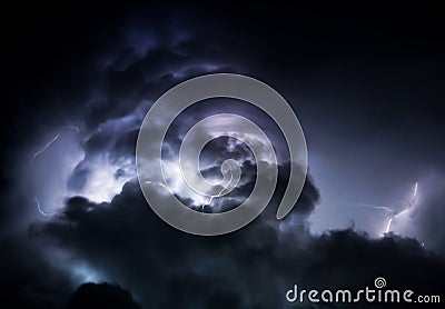 Tropical Lightning Storm Clouds Stock Photo
