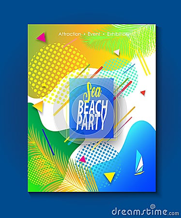Tropical Summer kids camp party wallpaper Vector Illustration
