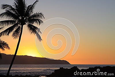 Tropical sunset Stock Photo