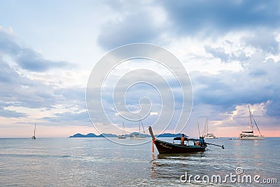 Tropical sunset on Koh Mook Editorial Stock Photo