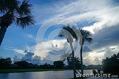 tropical sunset before a storm Stock Photo