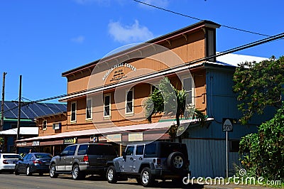 The Tropical Town Hawi on Big Island, Hawaii Editorial Stock Photo