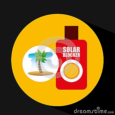 Tropical vacation beach solar blocker icon Vector Illustration