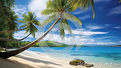 tropical vacation package Cartoon Illustration