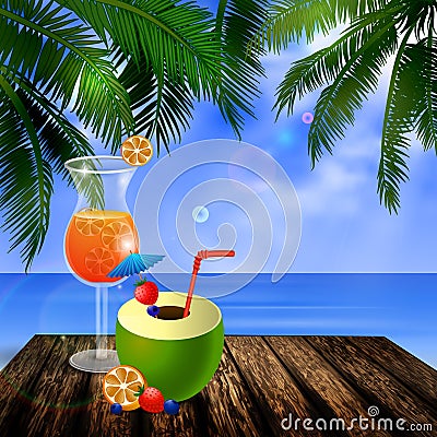 Tropical vector background Vector Illustration