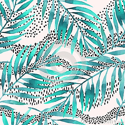 Tropical vector illustration for minimalist print, cover, fabric, scrapbooking wallpaper, birthday card background Vector Illustration