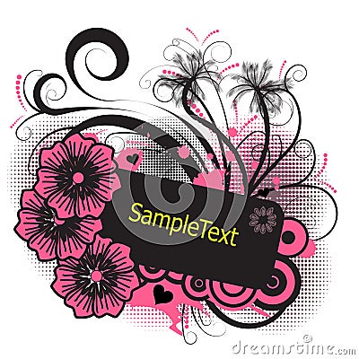 Tropical vector palmtree and f Vector Illustration