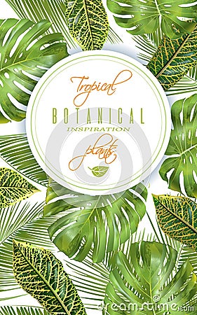 Tropical vertical banner Vector Illustration