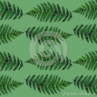 Tropical watercolor abstract pattern with fern leaves Stock Photo