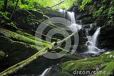 Tropical waterfall at the rain forest Stock Photo