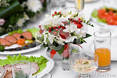 Tropical wedding bouquet Stock Photo