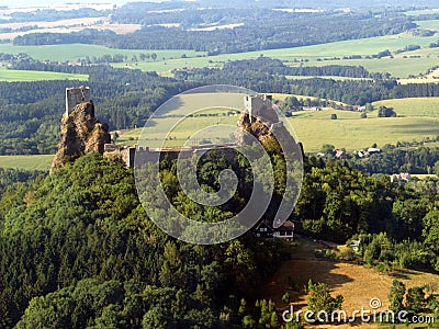 Trosky castle - air photo Stock Photo