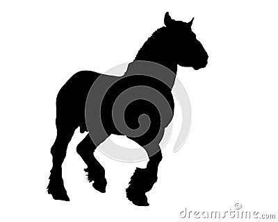 Draft Horse Silhouette Cartoon Illustration