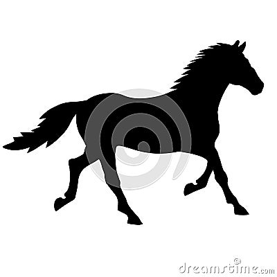 Trotting horse silhouette Vector Illustration