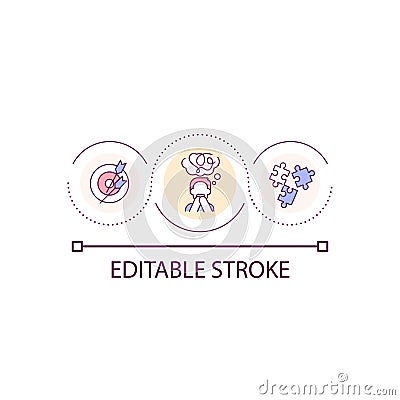 Trouble focusing loop concept icon Vector Illustration