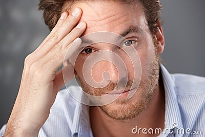 Troubled man portrait Stock Photo