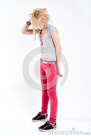 Troubled teenage girl Stock Photo