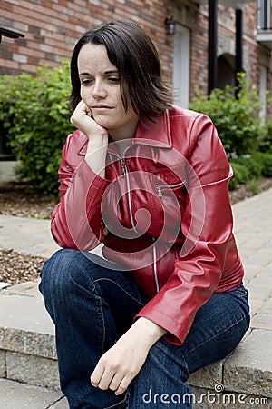 Troubled Young Woman Stock Photo