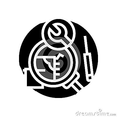 troubleshooting devices electronics glyph icon vector illustration Vector Illustration