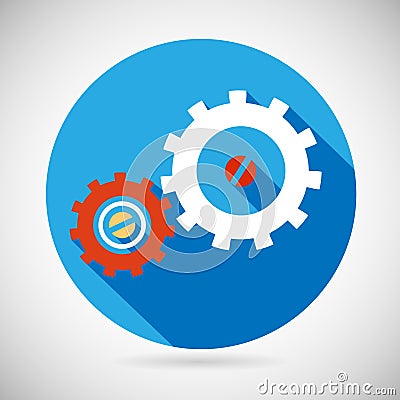 Troubleshooting Symbol Gears Icon on Stylish Vector Illustration